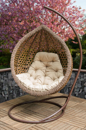кресло кокон колибри премиум ротанга омега 15