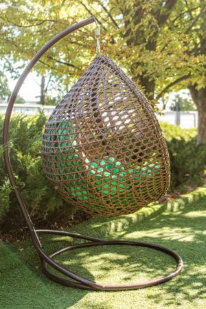 кресло кокон подвесное с плетением крестиком