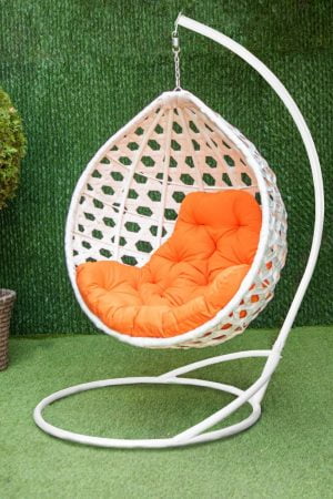 підвісна кругла качеля кокон біла