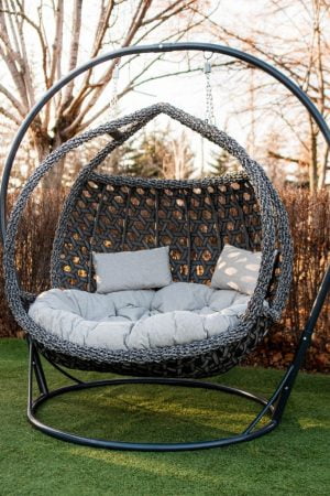 двухместный кресло кокон Галант серый новинка