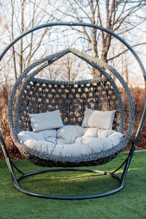 кресло кокон галант люкс в сером цвете