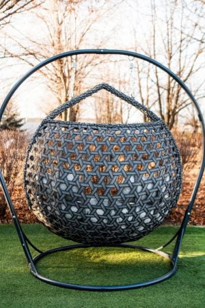 галант люкс в сером ротанге кресло кокон для двоих взрослых