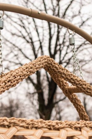 Кресло кокон Галант люкс в бежевом плетении