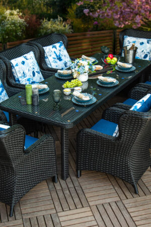 плетені меблі Мадейра з чорного штучного ротангу