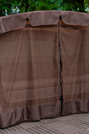 качели с москитной сеткой в коричневом цвете