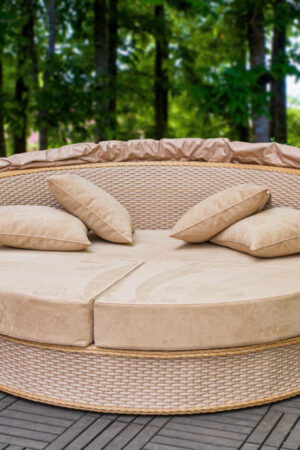 круглый уличный лежак шезлонг трансформер