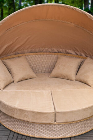 кровать шезлонг круглый беж виолетта