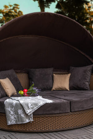 шезлонг круглый для басейна виолетта коричневая