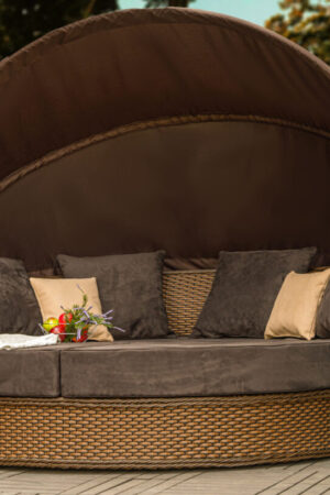 кровать плетеная для басейна виолетта коричневая