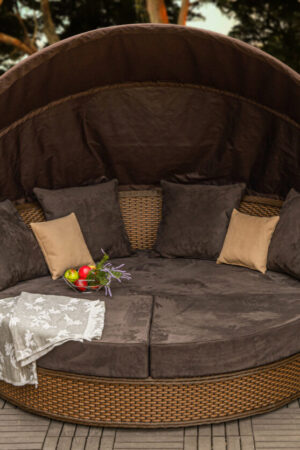 кровать лежак для басейна виолетта коричневая