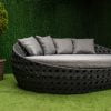 круглый садовый диван из ротанга