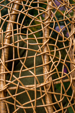 кресло кокон трёхместное беджи лоза