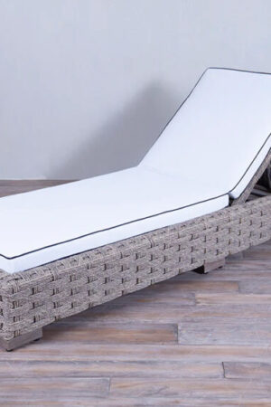 плетённый шезлонг с матрасом из широкого ротанга доминика беж