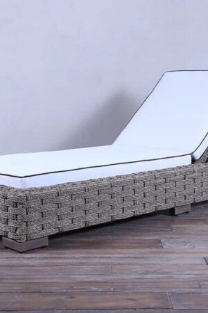 шезлонг с матрасом из широкого ротанга доминика беж