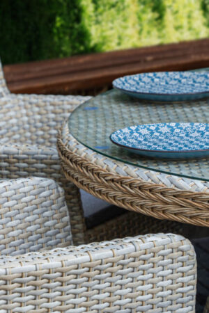 стол большой круглый плетеный ротанг ольса