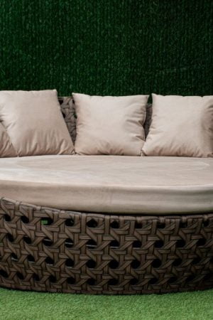 круглый шезлонг кровать с матрасом для бассейна