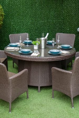 круглый комплект мебели из ротанга