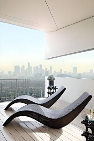 Гемини шезлонг изогнутый ротанговый