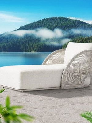 кровать шезлонг из ротанга