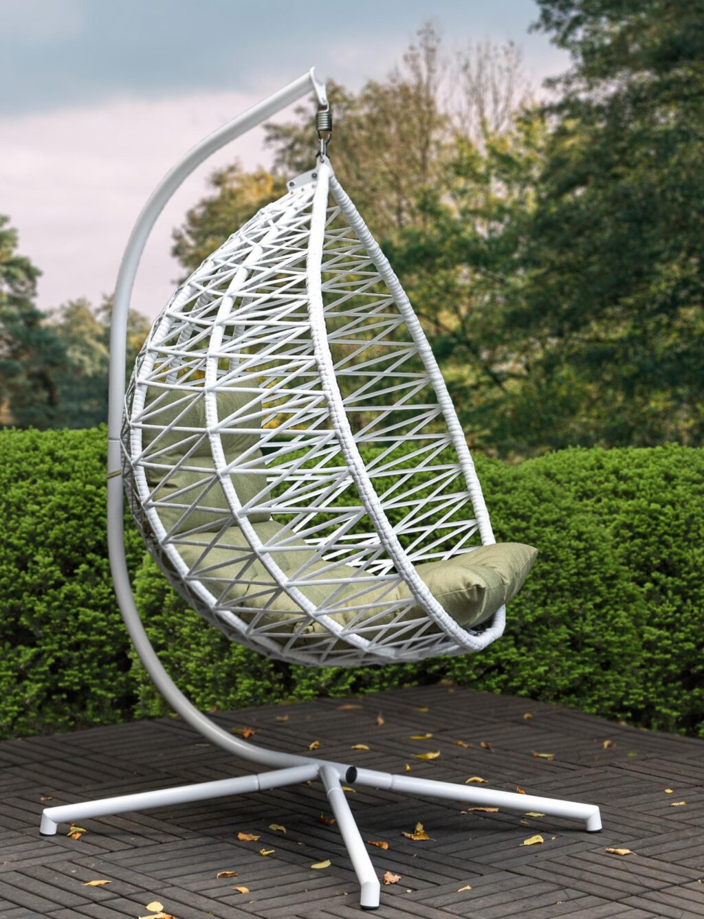 підвісний кокон фенікс білий ротанг