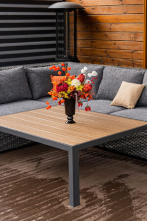 уличная террасная мебель серого цвета угловая