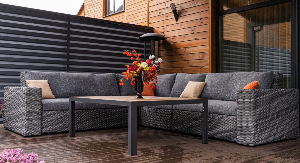 мебель фланнери угловая для террасы серая