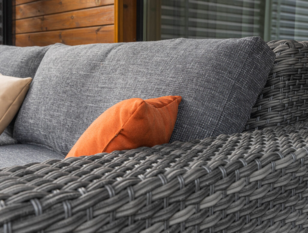 диван из ротанга фланнери серый