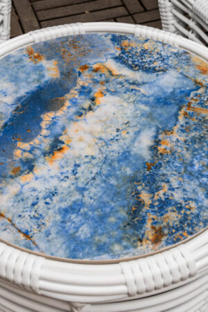 столик ротанг белый круглый