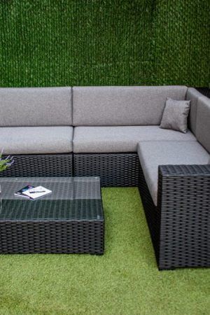 угловая уличная мебель из ротанга