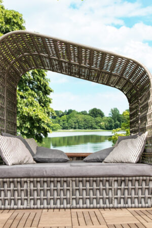 беседка кровать из ротанга