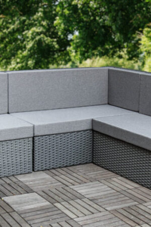 диван серый угловой плетеный Фланнери