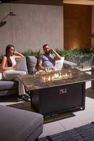 стол камин металлический