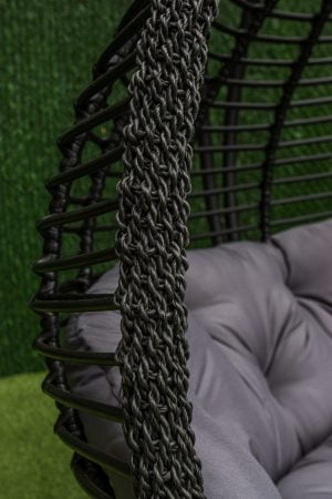 гойдалка з ротангу Дабл двохвильовий преміум зі стійкою