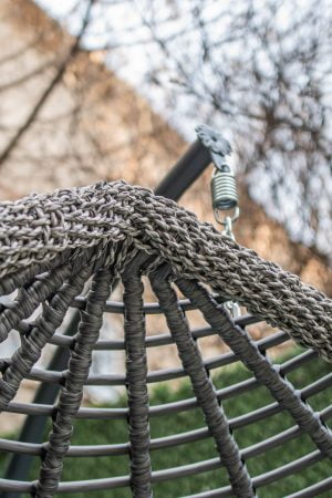 підвісне крісло з ротангу Дабл двохвильовий преміум зі стійкою