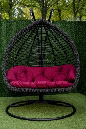 кокон підвісне крісло Дабл двохвильовий преміум зі стійкою