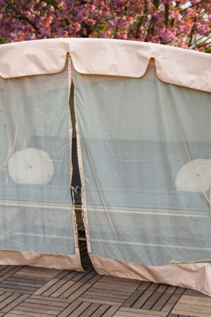 гойдалка садова розкладна сіро бежева