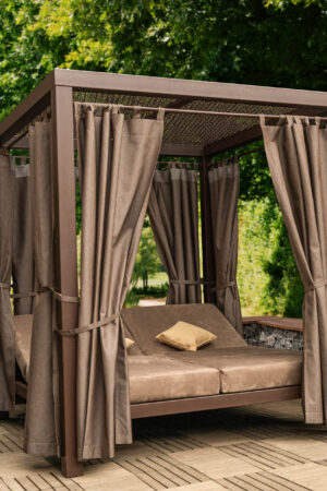 кровать шезлонг уличный со шторами бергамо нью