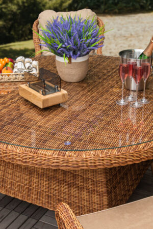 стол круглый плетёный на 6 персон