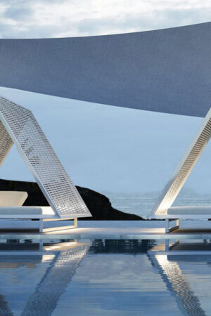 кровать из ротанга с навесом