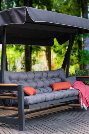 Качели садовые карлеоне с полочками