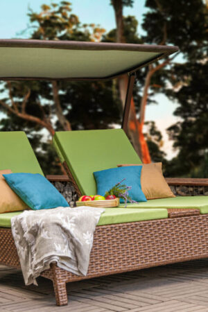 плетеный шезлонг коридо ротанговый