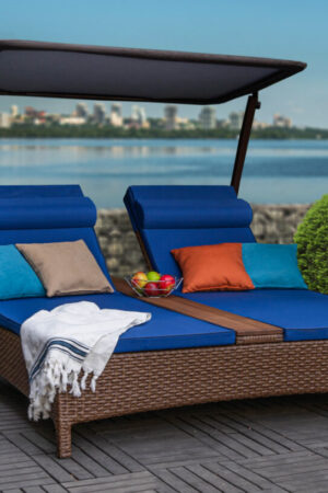 двухместный шезлонг ротанговый коридо