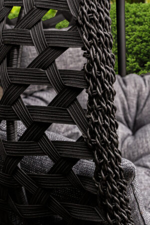 подвесное кресло галант люкс из чёрного ротанга