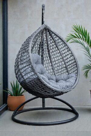 крісло гойдалка кокон міраж сірий