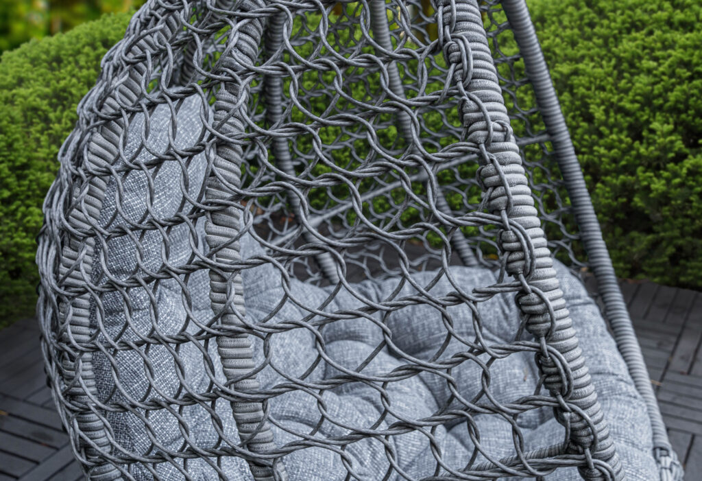 кресло кокон мираж серый ротанг