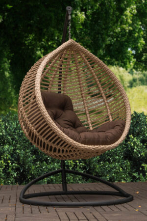 подвесное кресло коричневый кит двухволновой беж 2026