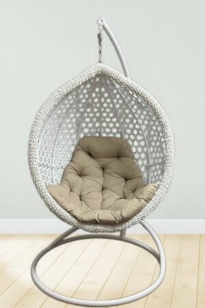 біле підвісне крісло кокон колібрі преміум