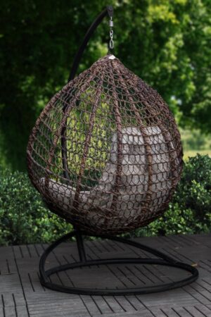 крісло підвісне кокон міраж коричневий ротанг