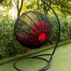 кресло шар с паутинкой плетение