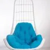 кресло из ротанга легато белое с голубой подушкой